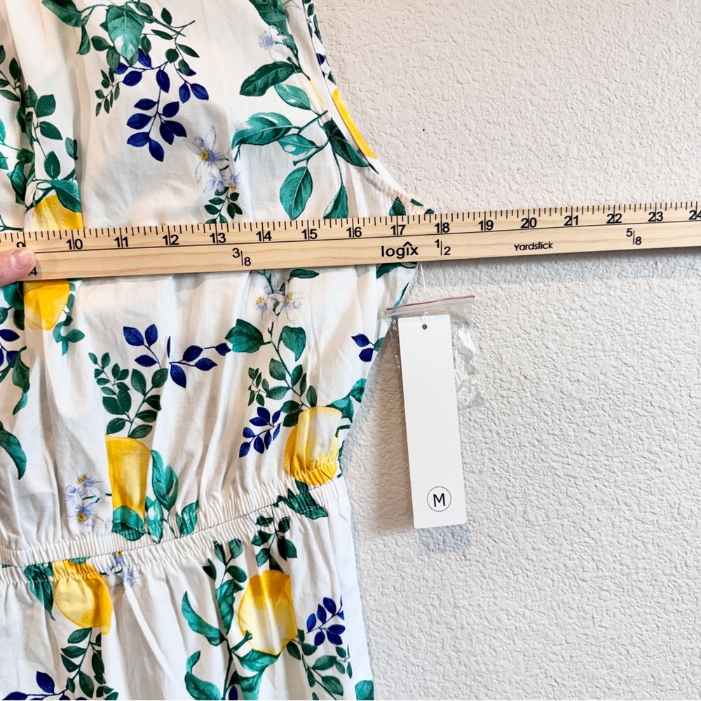 Cottagecore Lemon Chloe & Renee Midi Dress Cotton M Summer Open Back A57 NWT - Picture 8 of 11